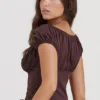 Kitty Rich bruine top met plooien
