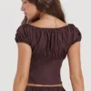 Kitty Rich bruine top met plooien