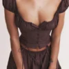 Kitty Rich bruine top met plooien