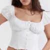 Kitty witte top met plooien