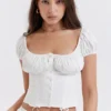 Kitty witte top met plooien