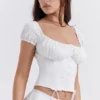 Kitty witte top met plooien