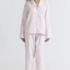 Klassieke pyjama Roze geruite pyjama-set van geborsteld katoen