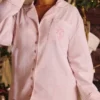 Klassieke pyjama Roze geruite pyjama-set van geborsteld katoen