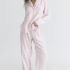 Klassieke pyjama Roze geruite pyjama-set van geborsteld katoen