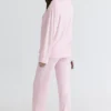 Klassieke pyjama Roze zachte modaal pyjama Set
