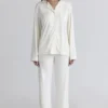 Klassieke pyjama’s Ivoor Zachte modale pyjama-set