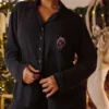 Klassieke pyjama Zwarte zachte modale pyjama-set