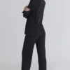 Klassieke pyjama Zwarte zachte modale pyjama-set