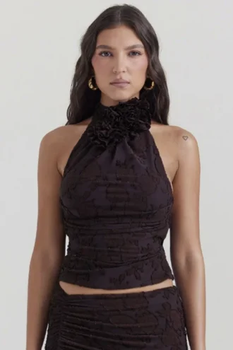 Kyra Cocoa haltertop