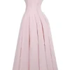 Lady Ballerina roze strapless midi-jurk