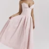 Lady Ballerina roze strapless midi-jurk