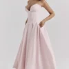 Lady Ballerina roze strapless midi-jurk
