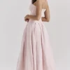 Lady Ballerina roze strapless midi-jurk