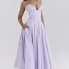 Lady Orchid Twill strapless midi-jurk van tule