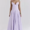 Lady Orchid Twill strapless midi-jurk van tule