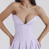 Lady Orchid Twill strapless midi-jurk van tule