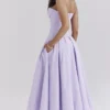 Lady Orchid Twill strapless midi-jurk van tule