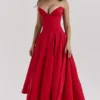 Lady Scarlet strapless midi-jurk