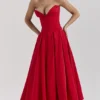 Lady Scarlet strapless midi-jurk