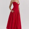 Lady Scarlet strapless midi-jurk
