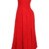 Lady Scarlet strapless midi-jurk