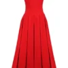 Lady Scarlet strapless midi-jurk