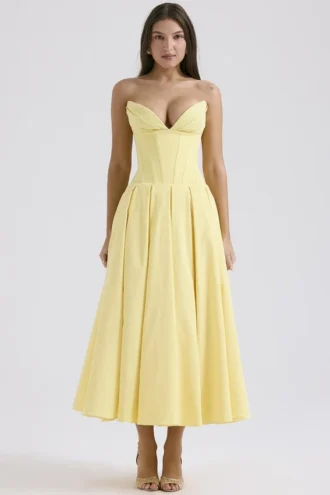 Lady Sunshine strapless midi-jurk van tule