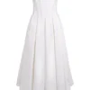 Lady White Strapless Midi Jurk