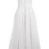 Lady White Strapless Midi Jurk