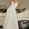 Lady White Strapless Midi Jurk