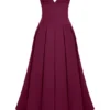 Lady Wine strapless midi-jurk