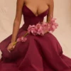 Lady Wine strapless midi-jurk