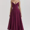Lady Wine strapless midi-jurk