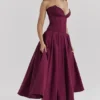 Lady Wine strapless midi-jurk