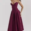 Lady Wine strapless midi-jurk