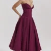 Lady Wine strapless midi-jurk