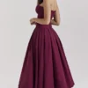 Lady Wine strapless midi-jurk