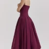 Lady Wine strapless midi-jurk