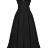 Lady zwarte strapless midi-jurk