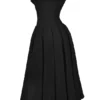 Lady zwarte strapless midi-jurk