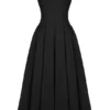 Lady zwarte strapless midi-jurk