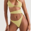 Lafayette Olive asymmetrisch badpak met uitsnijdingen