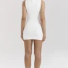Laguna witte stretch gebreide mini-jurk