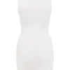 Laguna witte stretch gebreide mini-jurk