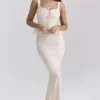 Lana Vintage crèmekleurige katoenen maxi-rok met broderie anglaise