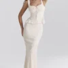Lana Vintage crèmekleurige katoenen maxi-rok met broderie anglaise