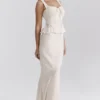 Lana Vintage crèmekleurige katoenen maxi-rok met broderie anglaise
