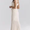 Lana Vintage crèmekleurige katoenen maxi-rok met broderie anglaise
