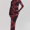 Lanetta romantische maxi-jurk met bloemenprint